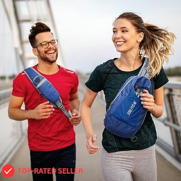 Lightweight Crossbody Sling Bag RFID Blocking Sporty Minimal Travel Backpack - Picture 3 of 7